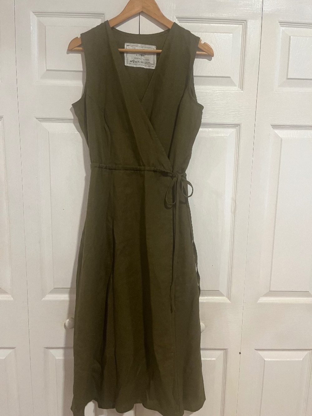 Not PERFECT Linen 100% Linen Fall Wrap Dress